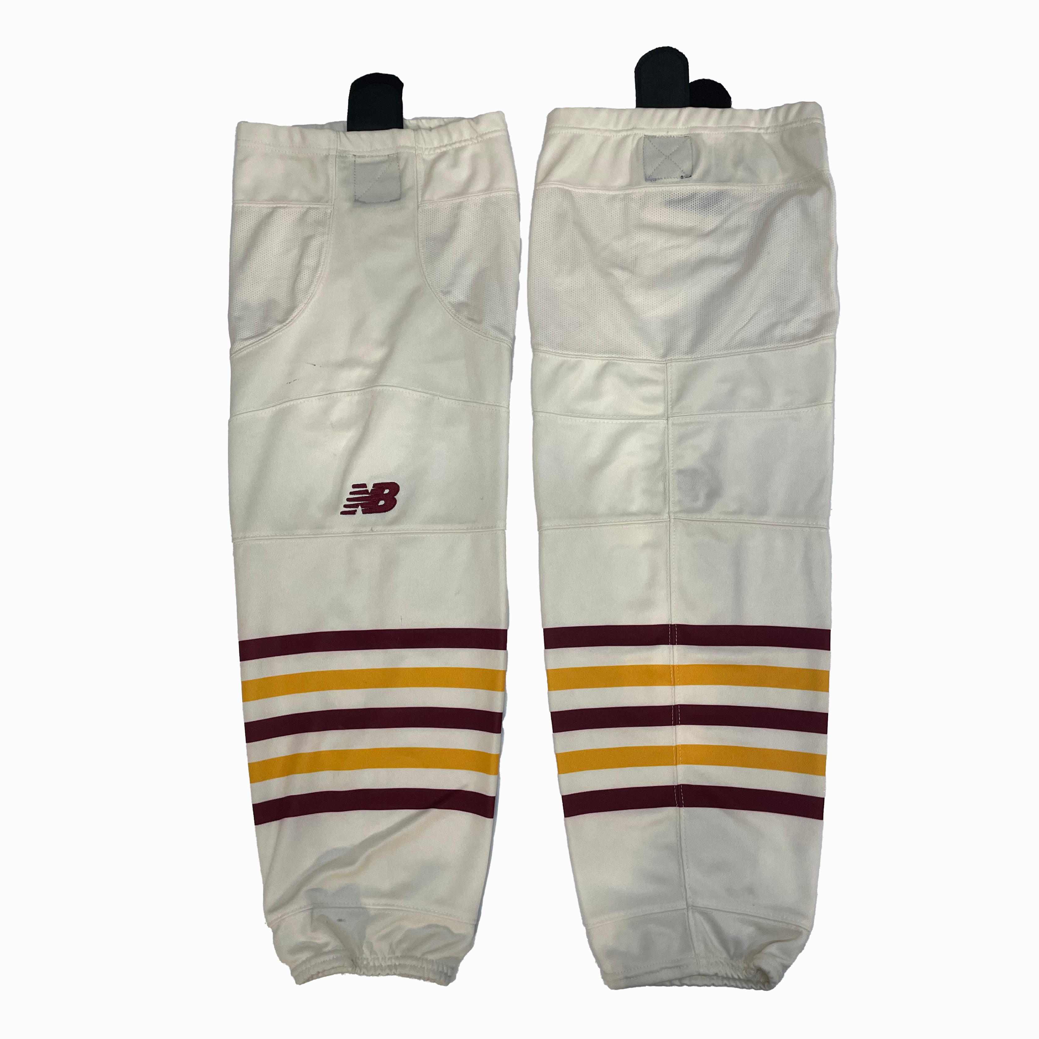 NCAA - Chaussettes de hockey New Balance « Série Fenway » (beige/doré/marron)